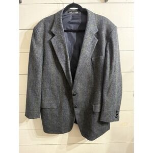 VTG Quills Woolen Market Blazer Mens 46R US, 56R UK, Donegal Tweed Plaid Ireland